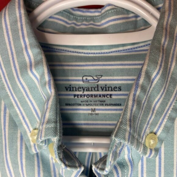Vineyard Vines Boy's Oxford Performance Whale Shirt - Size Medium (12-14) - Picture 4 of 5